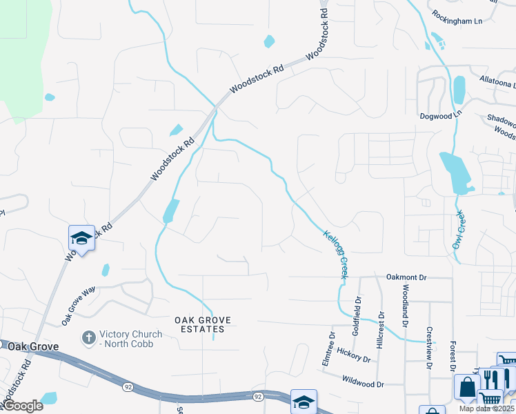 map of restaurants, bars, coffee shops, grocery stores, and more near 240 Sable Trace Drive in Acworth