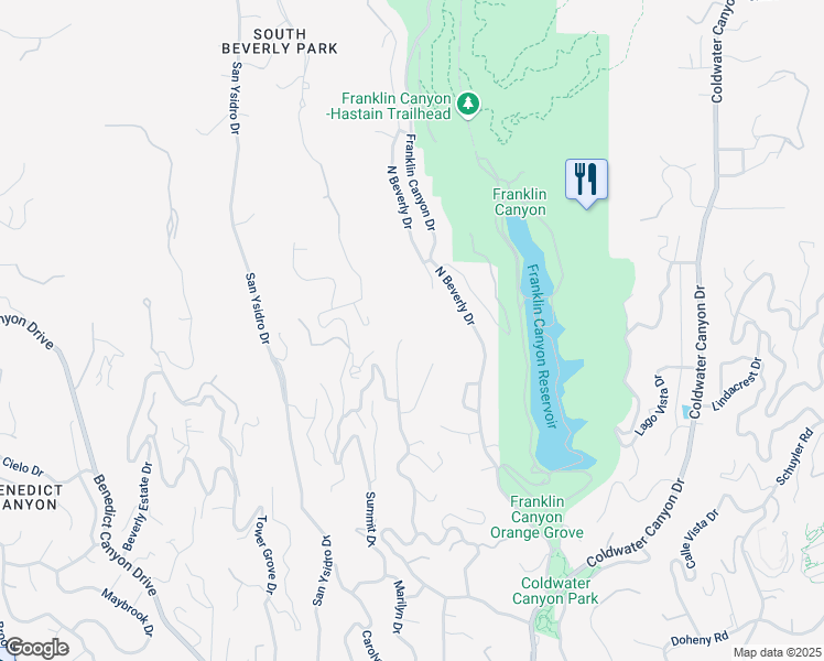 map of restaurants, bars, coffee shops, grocery stores, and more near 1470 Laurel Way in Beverly Hills
