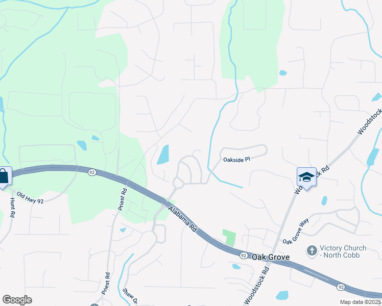 map of restaurants, bars, coffee shops, grocery stores, and more near 551 Rendezvous Road in Acworth