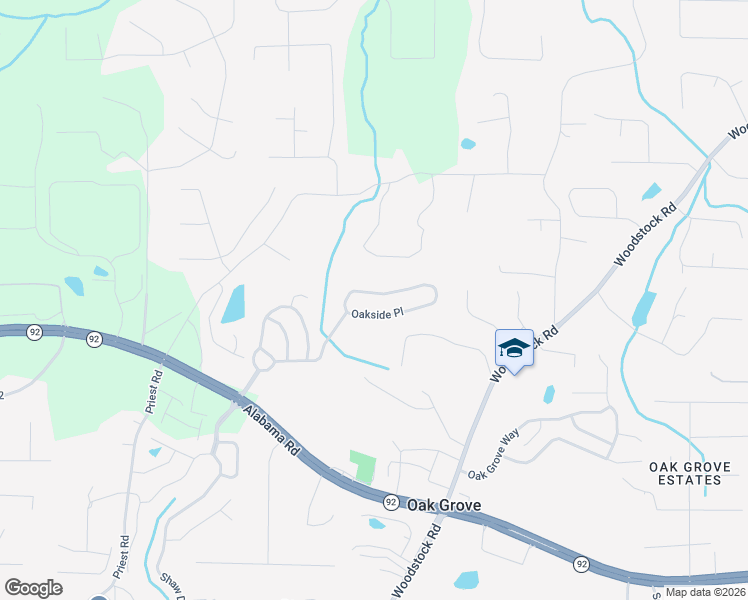 map of restaurants, bars, coffee shops, grocery stores, and more near 623 Oakside Place in Acworth