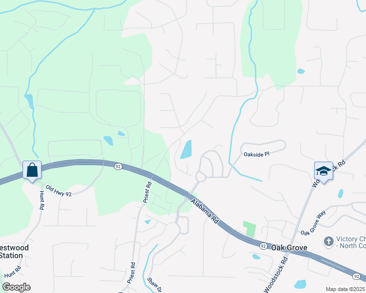 map of restaurants, bars, coffee shops, grocery stores, and more near 111 Centennial Ridge Drive in Acworth
