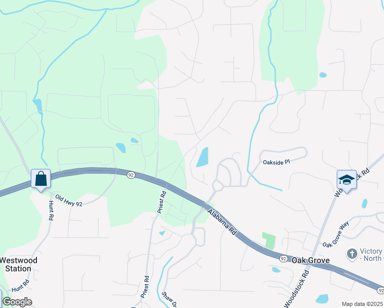 map of restaurants, bars, coffee shops, grocery stores, and more near 116 Centennial Ridge Drive in Acworth