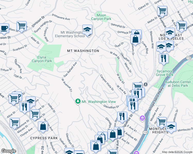 map of restaurants, bars, coffee shops, grocery stores, and more near 4235 Camino Real in Los Angeles
