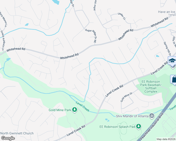 map of restaurants, bars, coffee shops, grocery stores, and more near 5167 Allison Way Northeast in Sugar Hill
