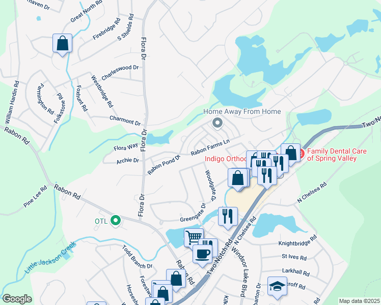map of restaurants, bars, coffee shops, grocery stores, and more near 501 Scarlet Sage Lane in Columbia