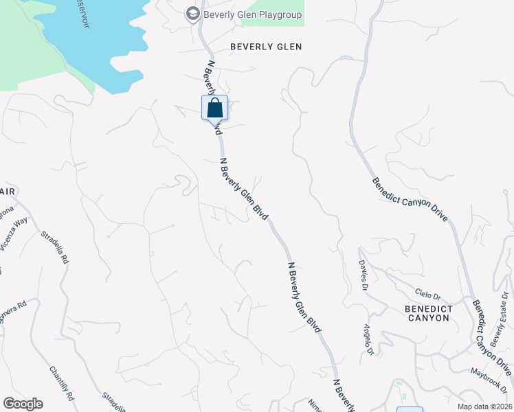 map of restaurants, bars, coffee shops, grocery stores, and more near 1556 North Beverly Glen Boulevard in Los Angeles