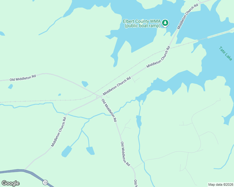 map of restaurants, bars, coffee shops, grocery stores, and more near 1212 Middleton Church Road in Elberton