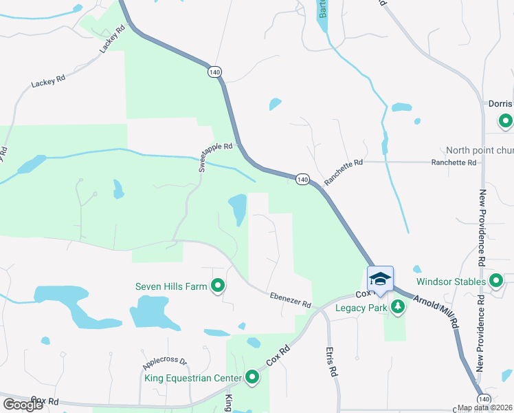 map of restaurants, bars, coffee shops, grocery stores, and more near 12965 Heydon Hall in Roswell