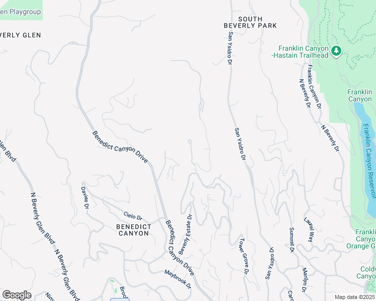 map of restaurants, bars, coffee shops, grocery stores, and more near 1501 Tower Grove Drive in Beverly Hills