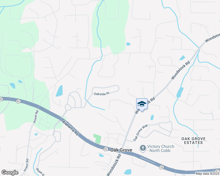 map of restaurants, bars, coffee shops, grocery stores, and more near 599 Oakside Place in Acworth