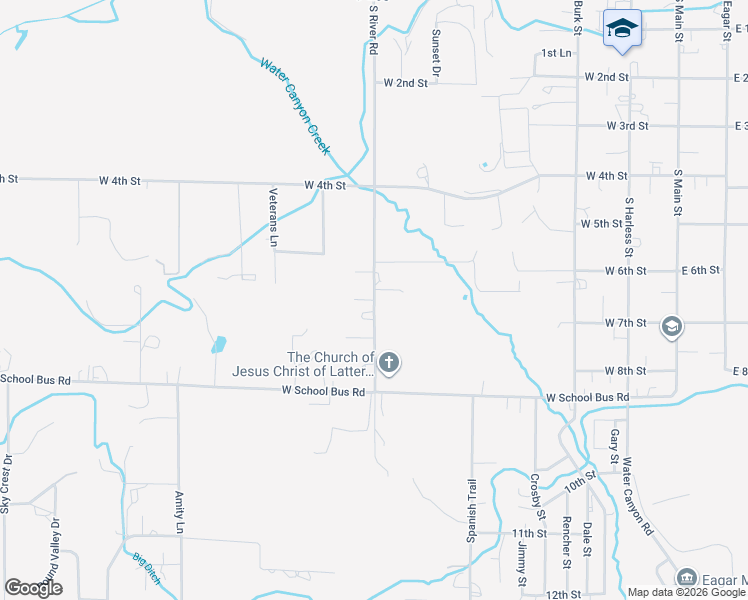 map of restaurants, bars, coffee shops, grocery stores, and more near 651 South River Road in Eagar