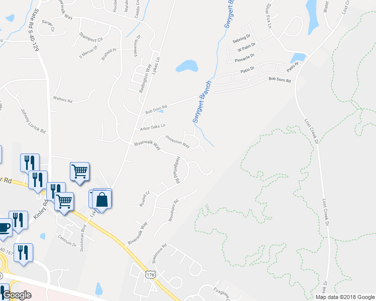 map of restaurants, bars, coffee shops, grocery stores, and more near 204 Hookston Way in Irmo