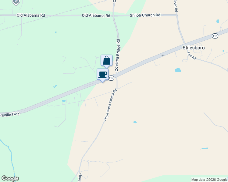 map of restaurants, bars, coffee shops, grocery stores, and more near 0 Floyd Creek Church Road in Taylorsville