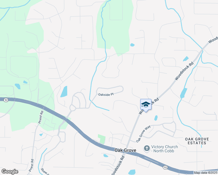 map of restaurants, bars, coffee shops, grocery stores, and more near 646 Oakside Place in Acworth