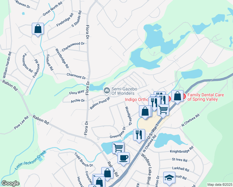 map of restaurants, bars, coffee shops, grocery stores, and more near 501 Scarlet Sage Lane in Columbia