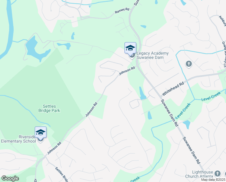 map of restaurants, bars, coffee shops, grocery stores, and more near 140 Johnson Road in Suwanee