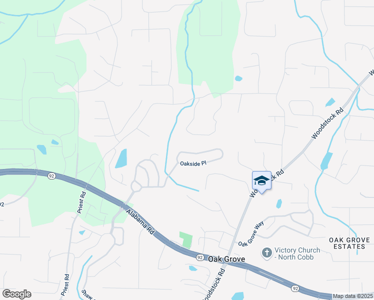 map of restaurants, bars, coffee shops, grocery stores, and more near 664 Oakside Place in Acworth