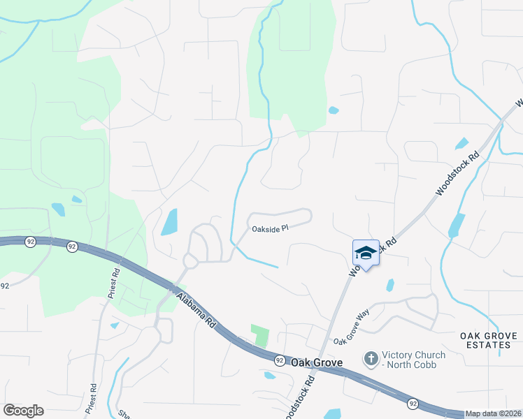 map of restaurants, bars, coffee shops, grocery stores, and more near 664 Oakside Place in Acworth