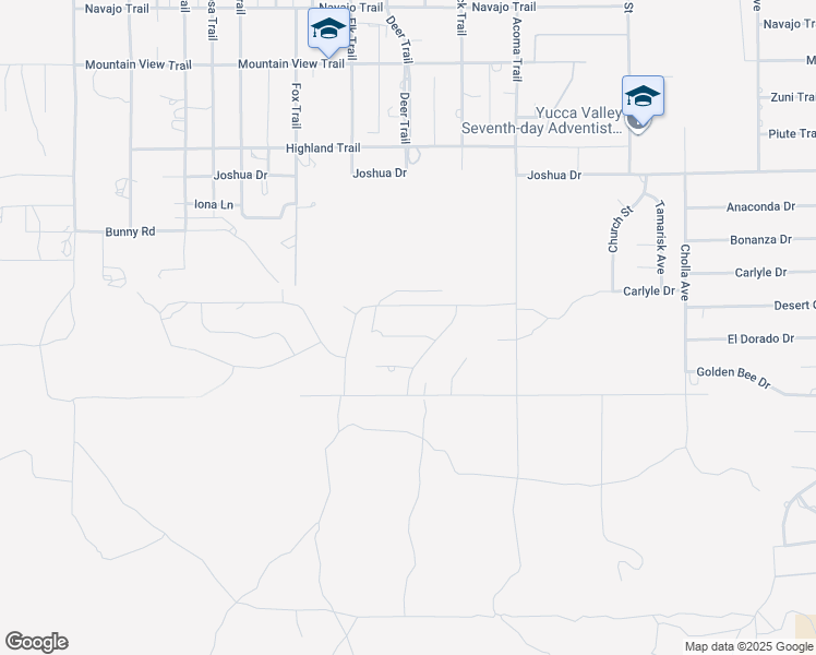 map of restaurants, bars, coffee shops, grocery stores, and more near 55900 El Dorado Drive in Yucca Valley