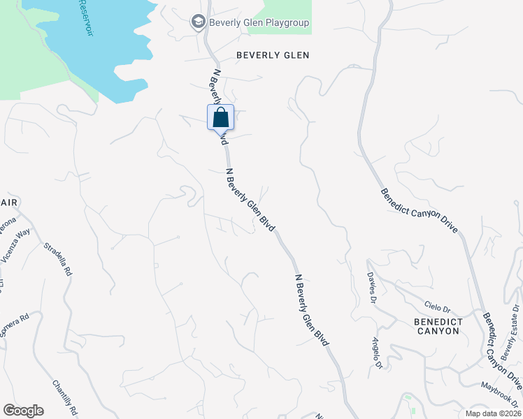 map of restaurants, bars, coffee shops, grocery stores, and more near 1556 North Beverly Glen Boulevard in Los Angeles