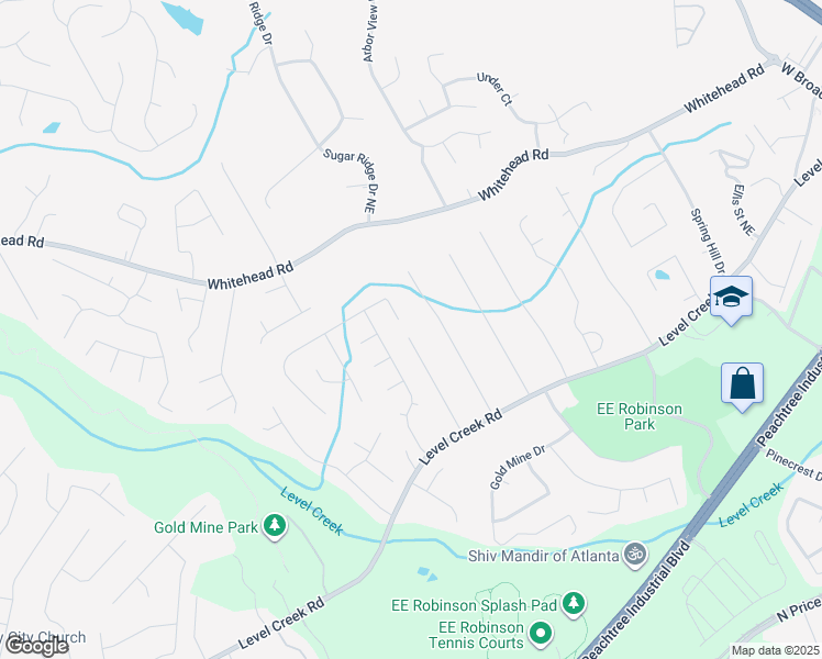 map of restaurants, bars, coffee shops, grocery stores, and more near 5085 Bent Creek Court in Buford