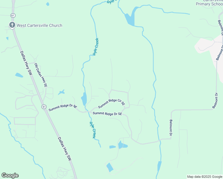 map of restaurants, bars, coffee shops, grocery stores, and more near 0 Pmb Young Road Southeast in Cartersville