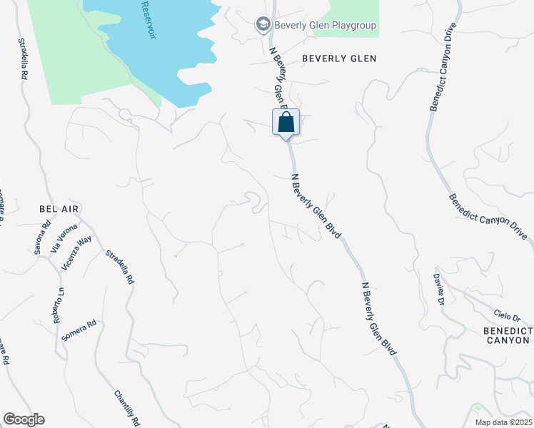 map of restaurants, bars, coffee shops, grocery stores, and more near 1601 Bel Air Road in Los Angeles