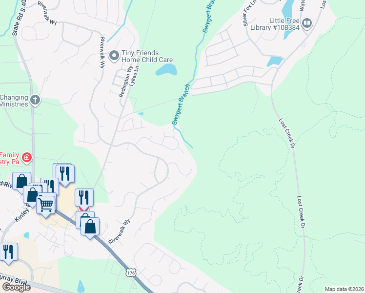 map of restaurants, bars, coffee shops, grocery stores, and more near 6 Hookston Court in Irmo