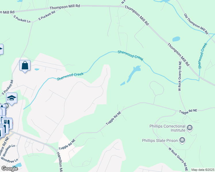 map of restaurants, bars, coffee shops, grocery stores, and more near 3477 Haddon Hall Court in Buford