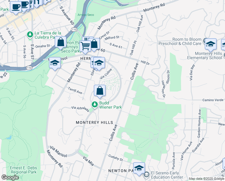 map of restaurants, bars, coffee shops, grocery stores, and more near 898 Temple Terrace in Los Angeles
