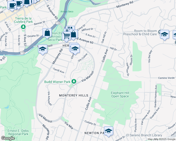 map of restaurants, bars, coffee shops, grocery stores, and more near 898 Temple Terrace in Los Angeles