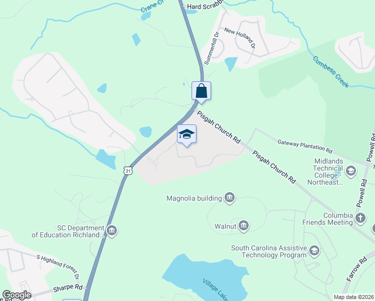 map of restaurants, bars, coffee shops, grocery stores, and more near 361 Pisgah Church Road in Columbia