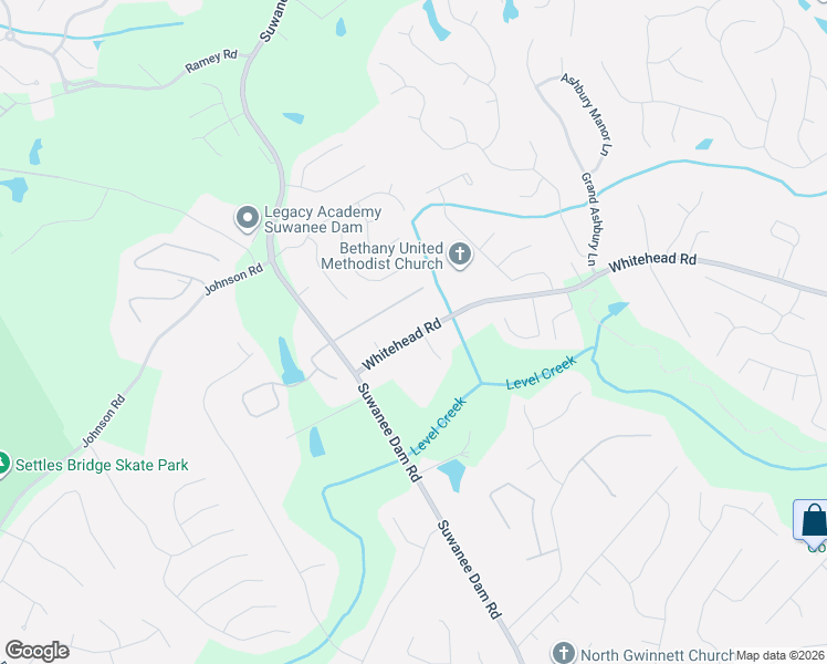 map of restaurants, bars, coffee shops, grocery stores, and more near 161 Daniel Creek Lane Northwest in Sugar Hill