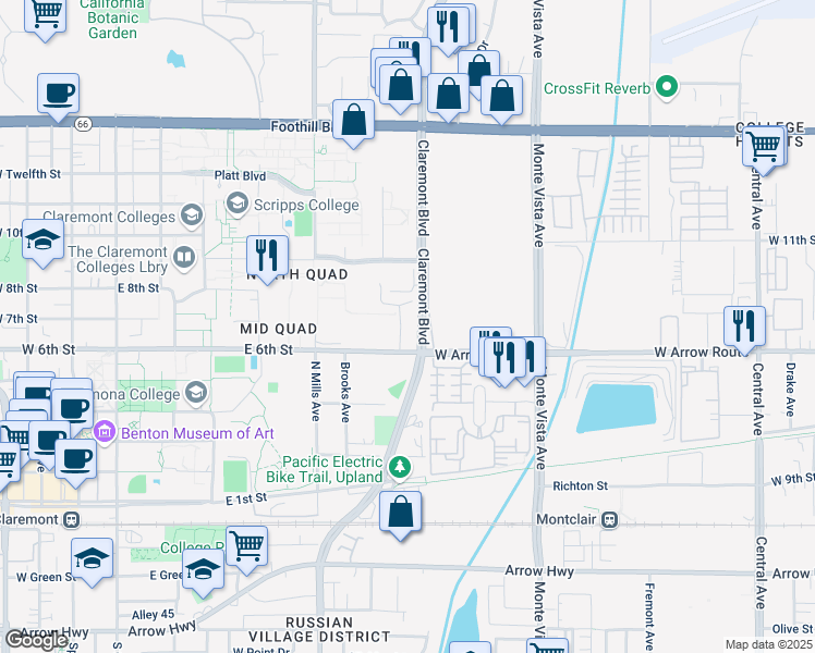 map of restaurants, bars, coffee shops, grocery stores, and more near in 