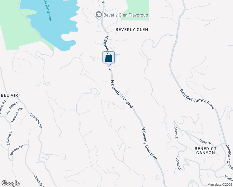 map of restaurants, bars, coffee shops, grocery stores, and more near 1647 North Beverly Glen Boulevard in Los Angeles