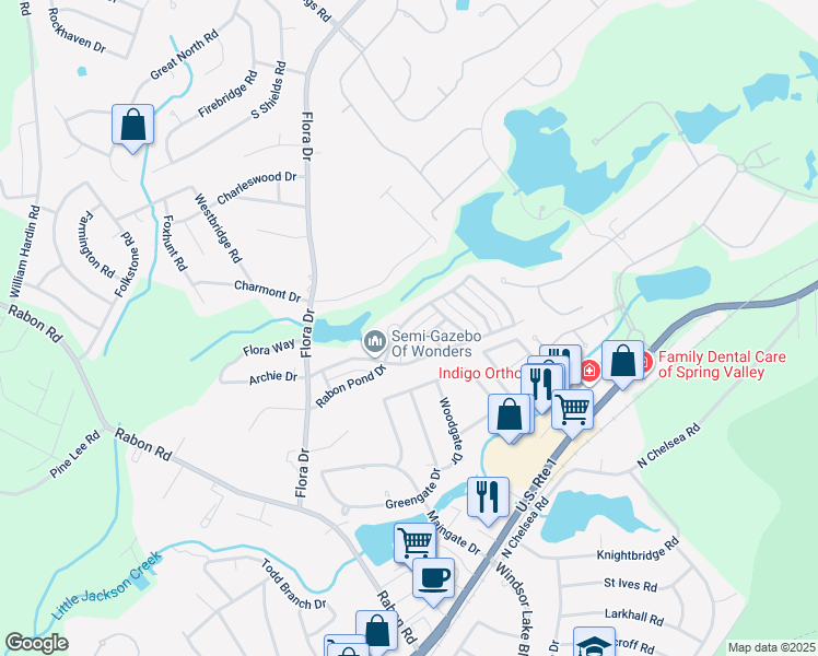map of restaurants, bars, coffee shops, grocery stores, and more near 1152 Rabon Pond Drive in Columbia