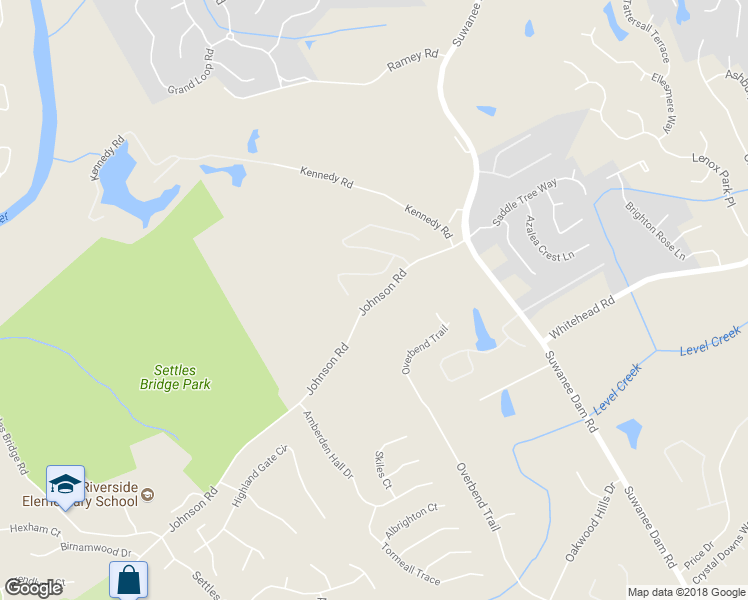 map of restaurants, bars, coffee shops, grocery stores, and more near 60 Johnson Road in Suwanee