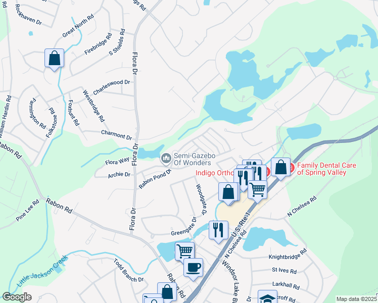 map of restaurants, bars, coffee shops, grocery stores, and more near 764 Blazing Star Trail in Columbia