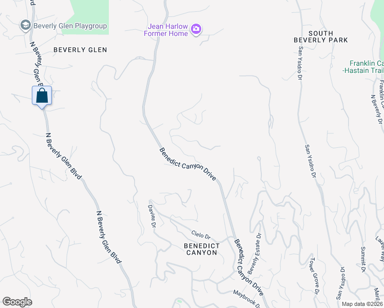 map of restaurants, bars, coffee shops, grocery stores, and more near 1600 Clear View Drive in Beverly Hills