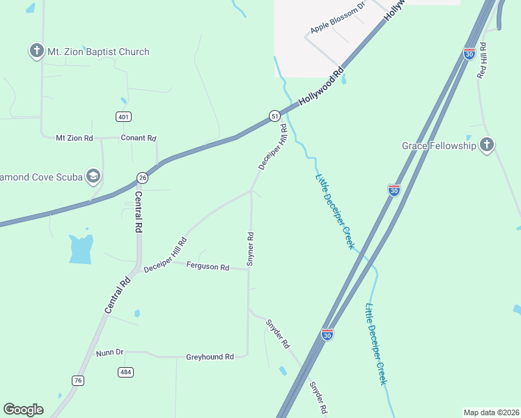 map of restaurants, bars, coffee shops, grocery stores, and more near 26 Snyder Road in Arkadelphia