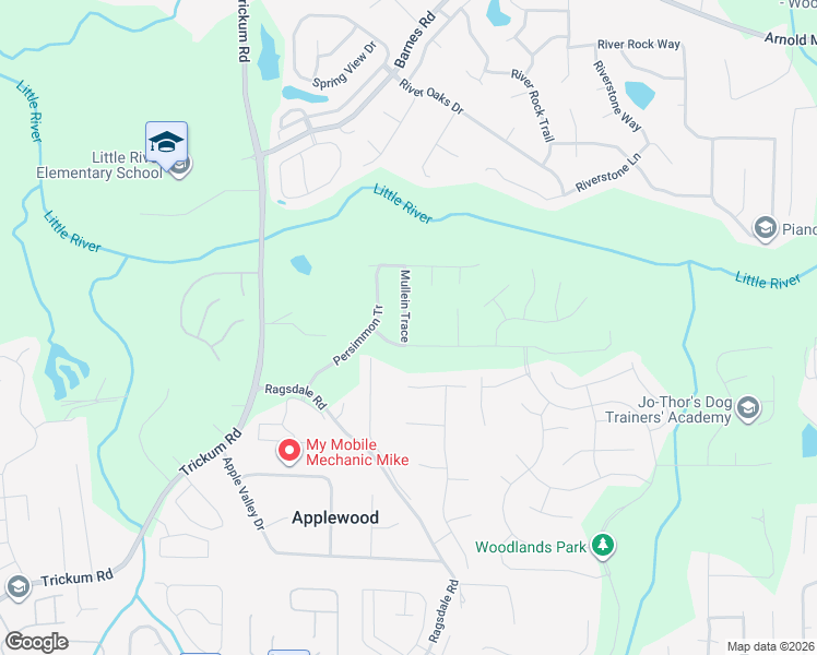 map of restaurants, bars, coffee shops, grocery stores, and more near 509 Mullein Trace in Woodstock