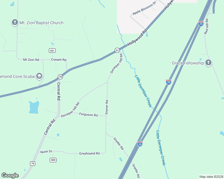 map of restaurants, bars, coffee shops, grocery stores, and more near 26 Snyder Road in Arkadelphia