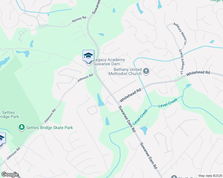 map of restaurants, bars, coffee shops, grocery stores, and more near 5465 Suwanee Dam Road in Suwanee
