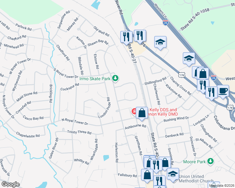 map of restaurants, bars, coffee shops, grocery stores, and more near 1013 Friarsgate Boulevard in Irmo