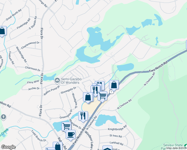 map of restaurants, bars, coffee shops, grocery stores, and more near 1667 Rabon Farms Lane in Columbia