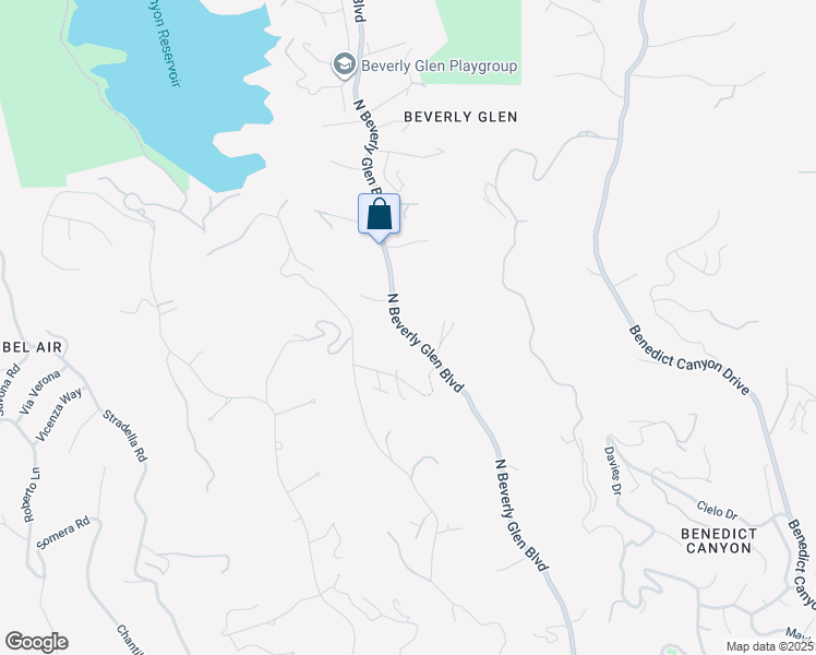 map of restaurants, bars, coffee shops, grocery stores, and more near 1656 North Beverly Glen Boulevard in Los Angeles