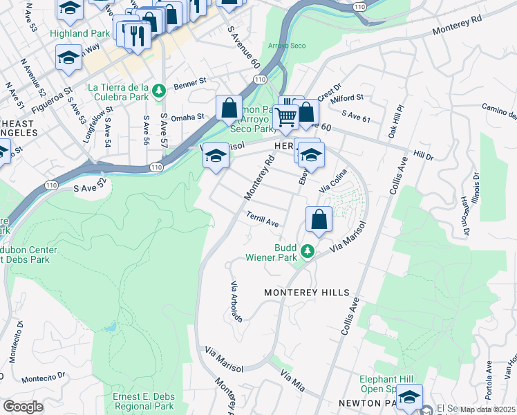 map of restaurants, bars, coffee shops, grocery stores, and more near 522 Kendall Avenue in Los Angeles