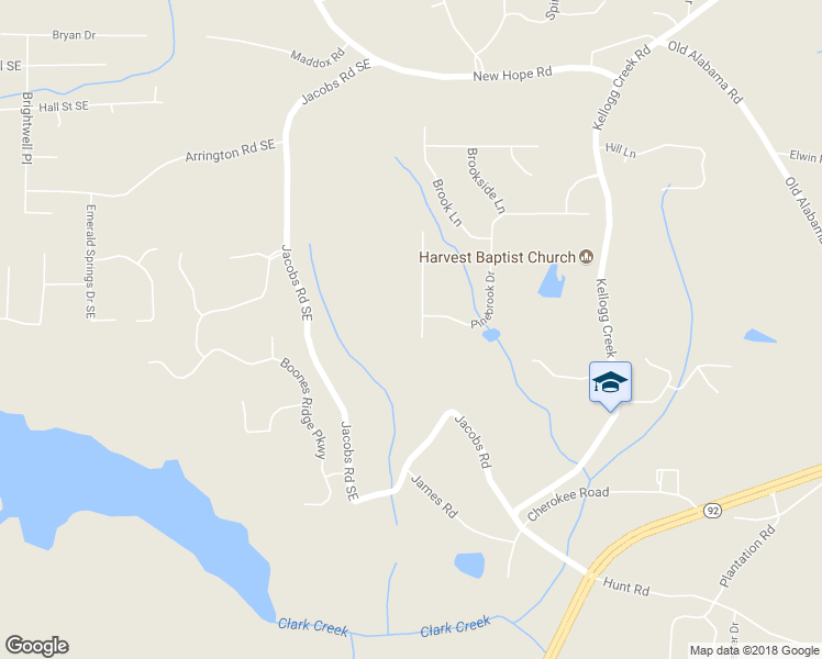 map of restaurants, bars, coffee shops, grocery stores, and more near 6005 Twin Pines Way in Acworth