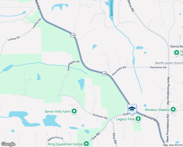 map of restaurants, bars, coffee shops, grocery stores, and more near 13120 Arnold Mill Road in Roswell