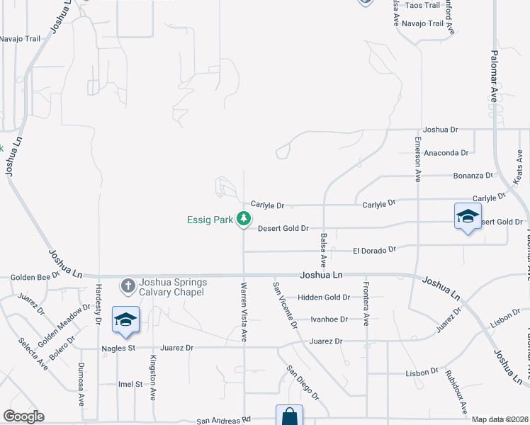 map of restaurants, bars, coffee shops, grocery stores, and more near 57745 Carlyle Drive in Yucca Valley